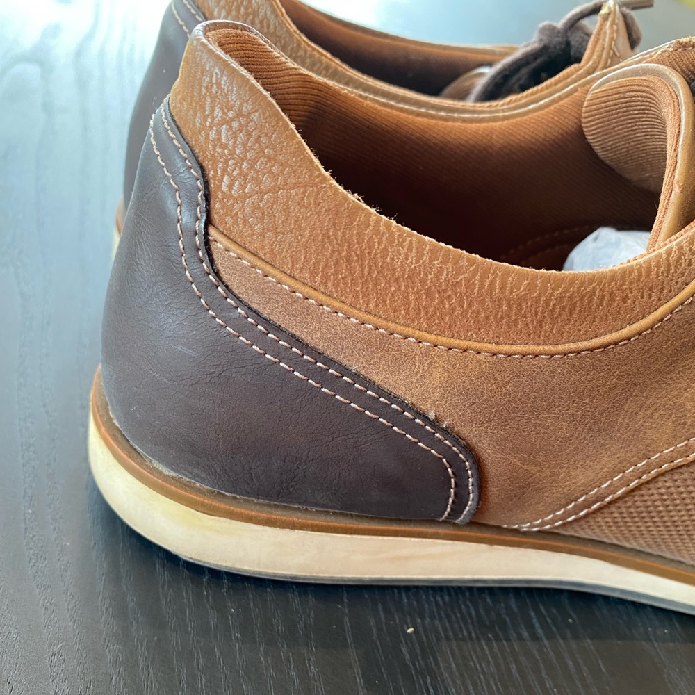 Aldo Brown Two Tone Canvas & Leather Oxford Shoe Size 9.5 - Picture 6 of 9